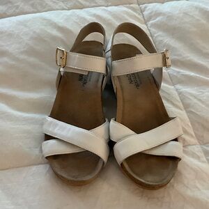 Naot White Cross-Strap Sandals